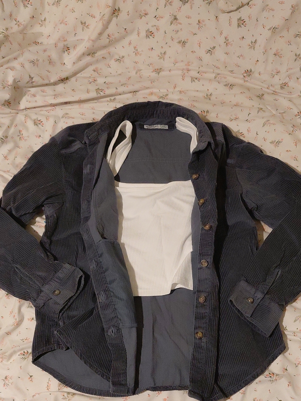 Hollister Slate Blue Corduroy Button-Down Shirt